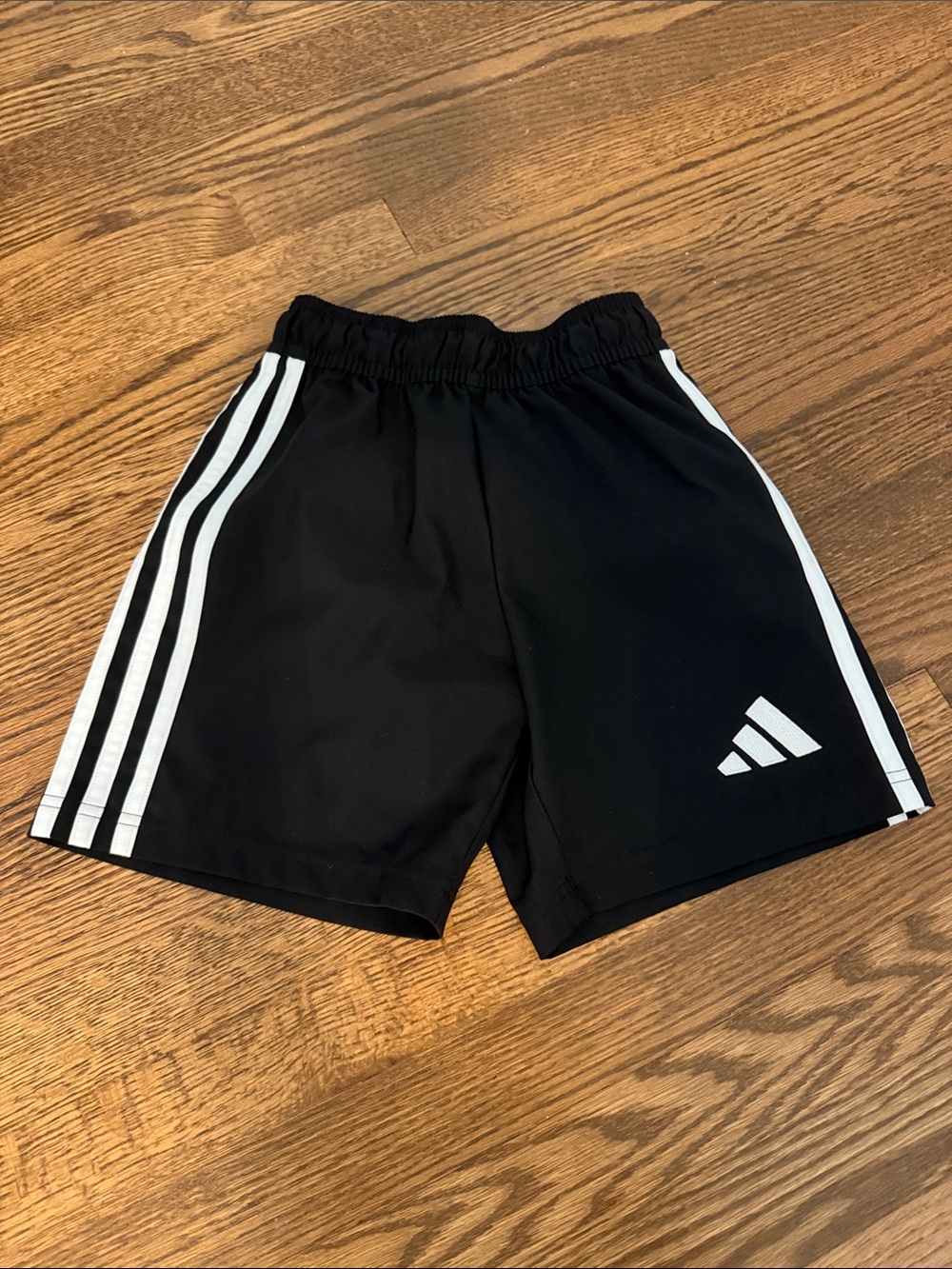 Adidas Black Shorts with White Stripe Accents Size XS